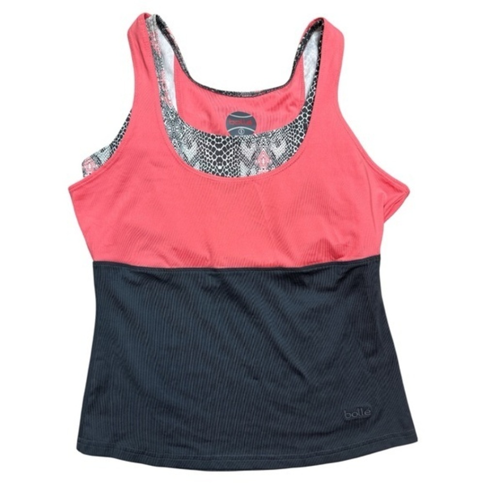 NWT Bolle size small, Coral and Black Tank Top, snake print